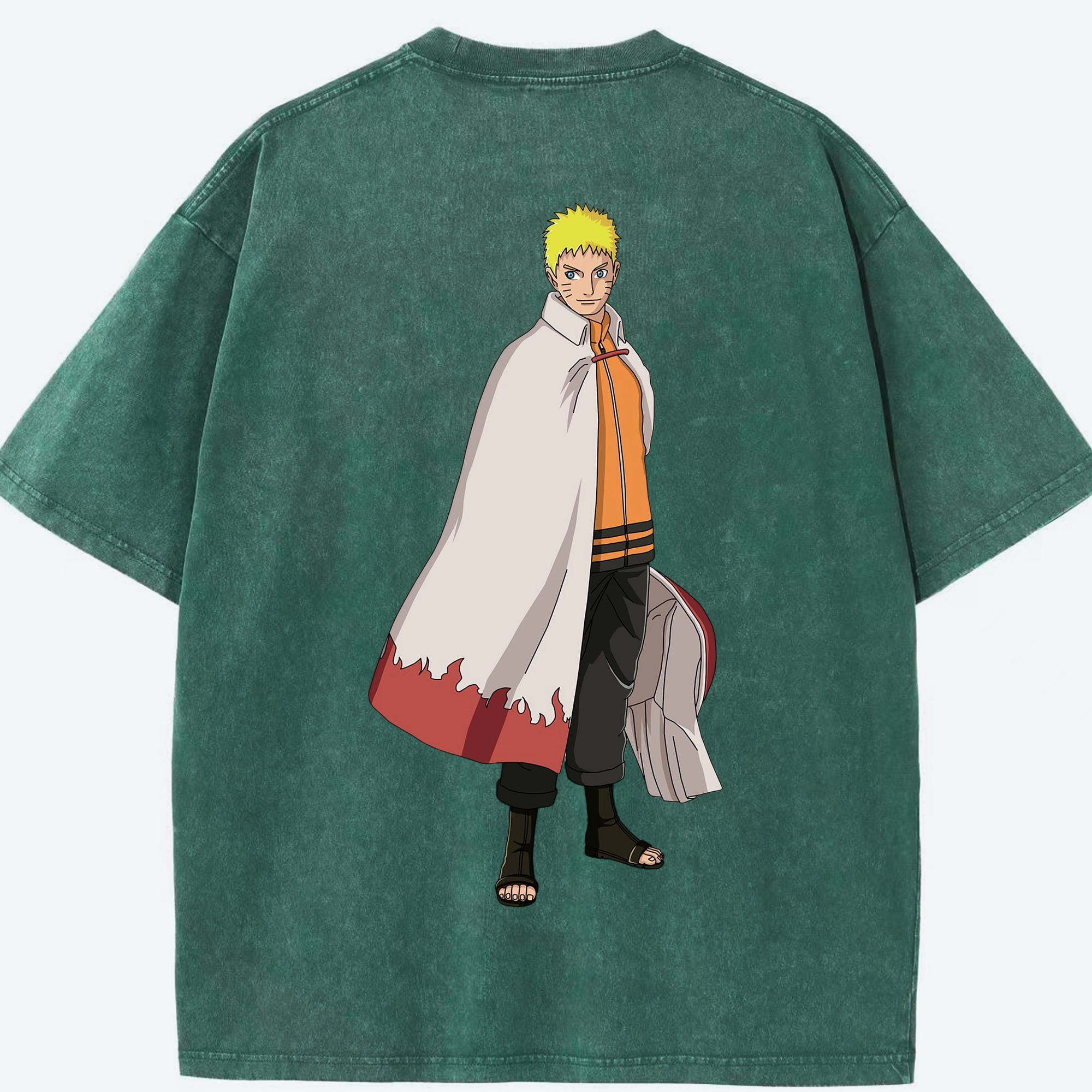 （画像用） NARUTO -ナルト- うずまき ナルト Uzumaki Naruto 綿100% ヴィンテージ風 半袖Tシャツ（背面プリント）
